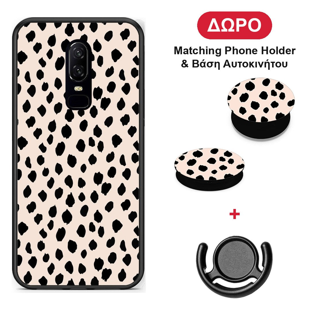 New Polka Dots - OnePlus 6 θήκη + Δώρο Phone Holder & Βάση Αυτοκινήτου