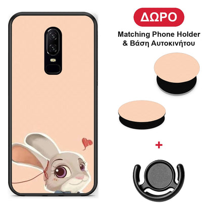 Nick Wilde And Judy Hopps Love 2 - OnePlus 6 θήκη + Δώρο Phone Holder & Βάση Αυτοκινήτου