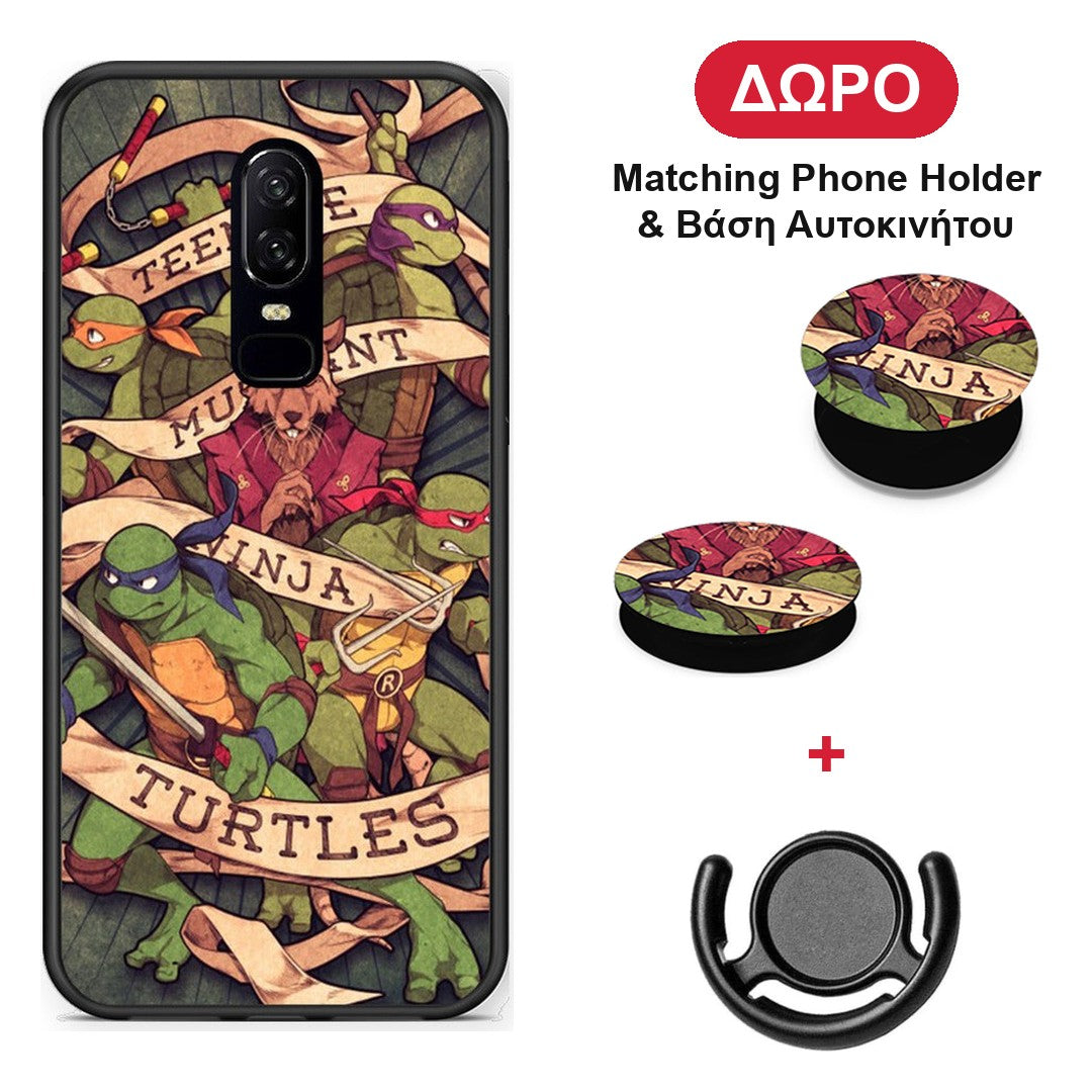 Ninja Turtles - OnePlus 6 θήκη + Δώρο Phone Holder & Βάση Αυτοκινήτου