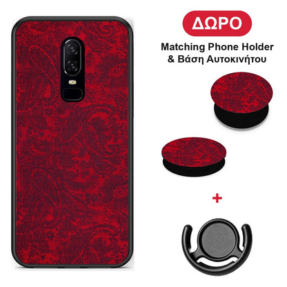 Paisley Cashmere - OnePlus 6 θήκη + Δώρο Phone Holder & Βάση Αυτοκινήτου