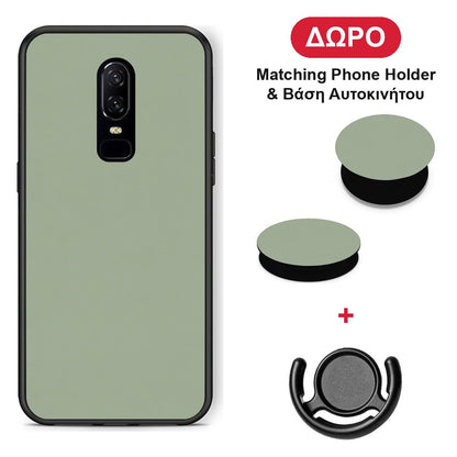 Sage Green - OnePlus 6 θήκη + Δώρο Phone Holder & Βάση Αυτοκινήτου