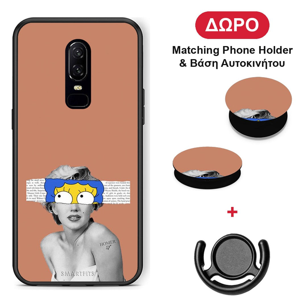 Sim Merilyn - OnePlus 6 θήκη + Δώρο Phone Holder & Βάση Αυτοκινήτου