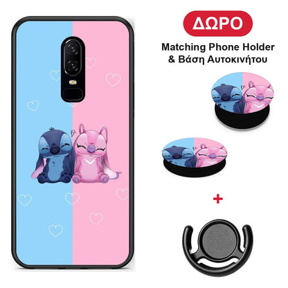Stitch And Angel - OnePlus 6 θήκη + Δώρο Phone Holder & Βάση Αυτοκινήτου