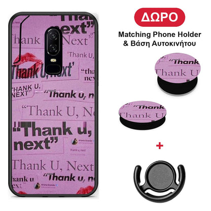 Thank You Next - OnePlus 6 θήκη + Δώρο Phone Holder & Βάση Αυτοκινήτου