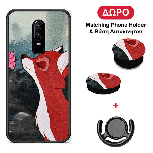 Tod And Vixey Love 2 - OnePlus 6 θήκη + Δώρο Phone Holder & Βάση Αυτοκινήτου