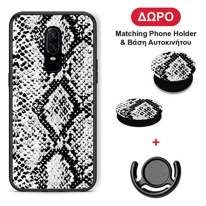Animal White Snake - OnePlus 6 θήκη + Δώρο Phone Holder & Βάση Αυτοκινήτου