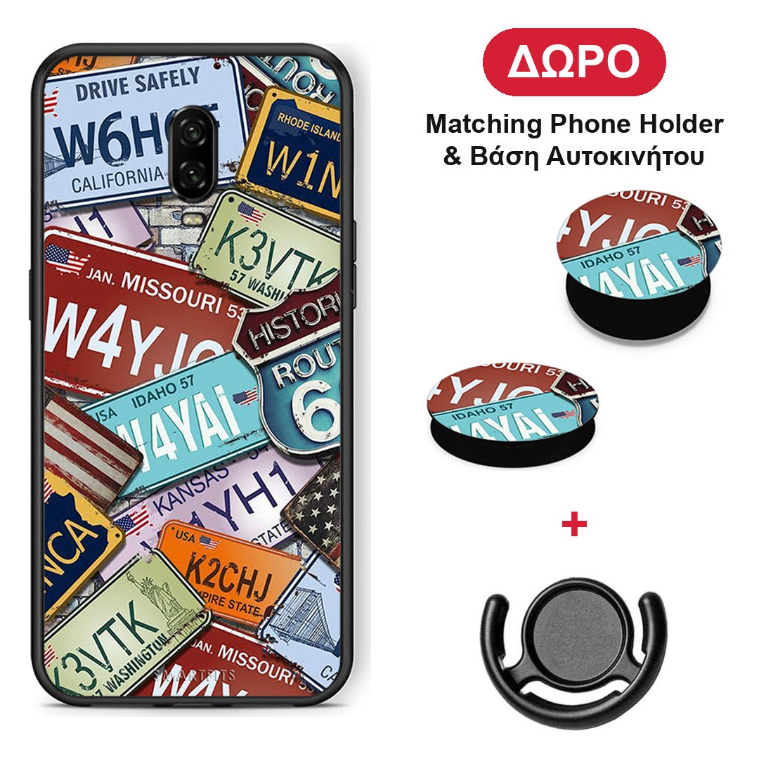 Car Plates - OnePlus 6T θήκη + Δώρο Phone Holder & Βάση Αυτοκινήτου