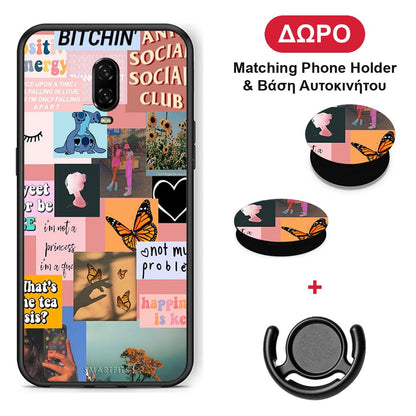 Collage Bitchin - OnePlus 6T θήκη + Δώρο Phone Holder & Βάση Αυτοκινήτου