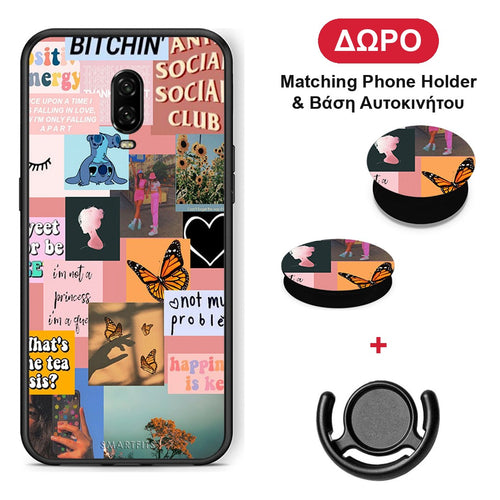 Collage Bitchin - OnePlus 6T θήκη + Δώρο Phone Holder & Βάση Αυτοκινήτου