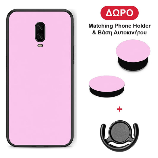 Cotton Candy Pink - OnePlus 6T θήκη + Δώρο Phone Holder & Βάση Αυτοκινήτου