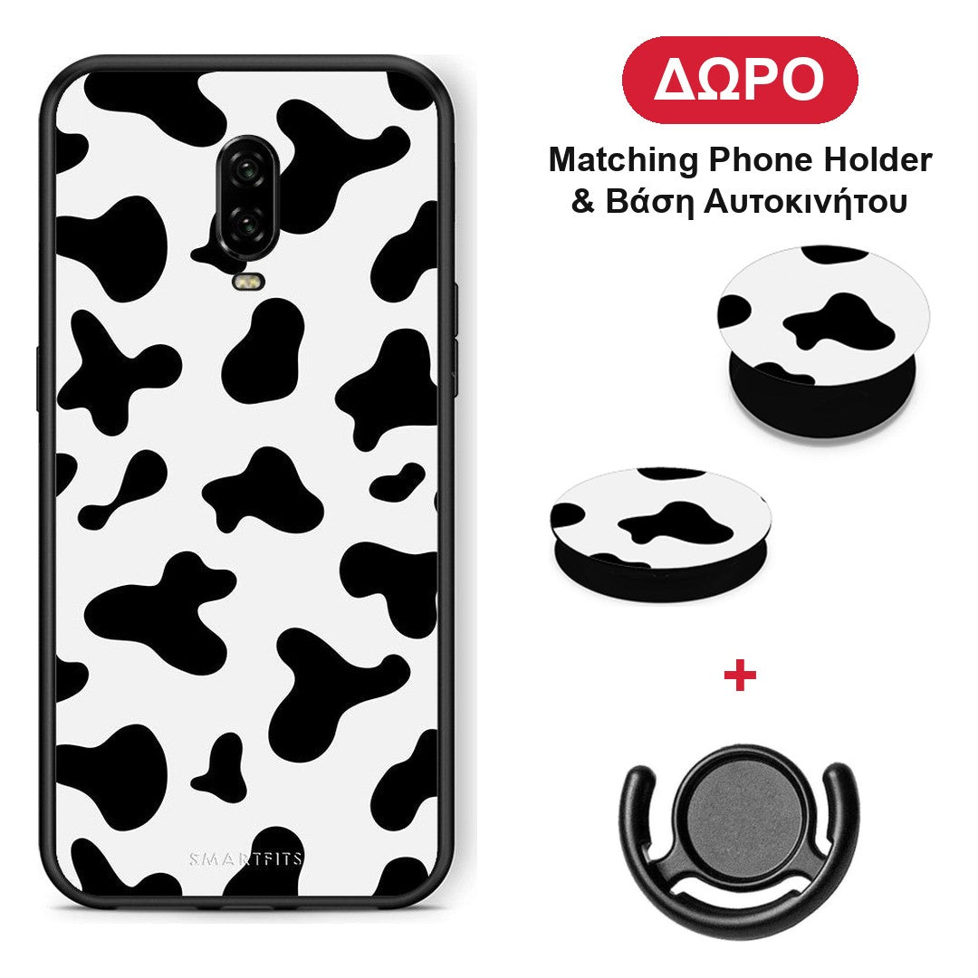 Cow Print - OnePlus 6T θήκη + Δώρο Phone Holder & Βάση Αυτοκινήτου