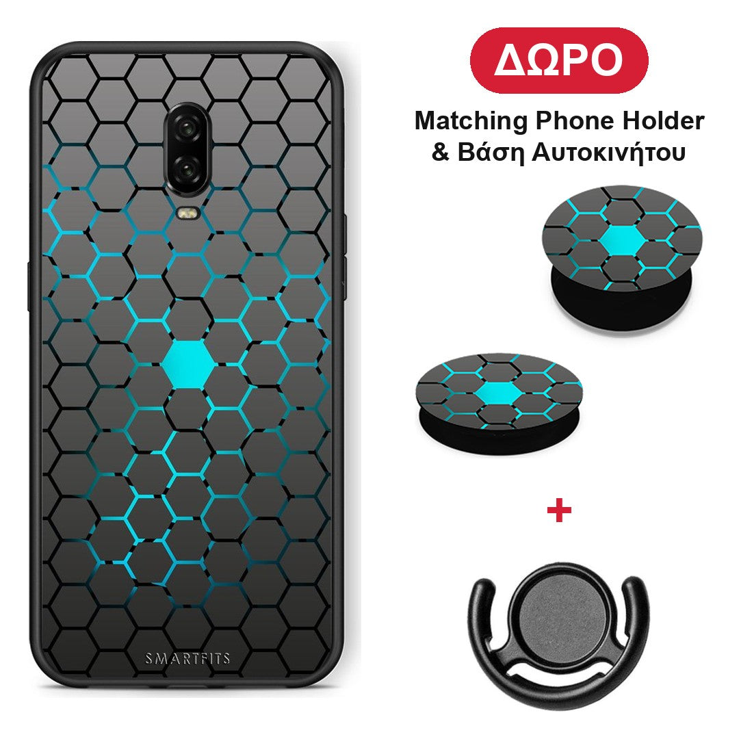 Geometric Hexagonal - OnePlus 6T θήκη + Δώρο Phone Holder & Βάση Αυτοκινήτου