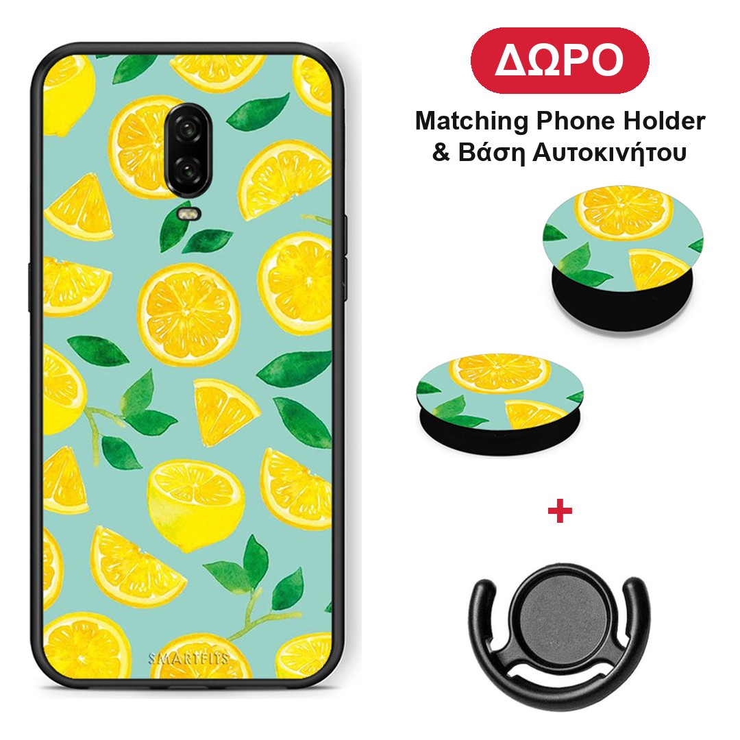 Lemons - OnePlus 6T θήκη + Δώρο Phone Holder & Βάση Αυτοκινήτου