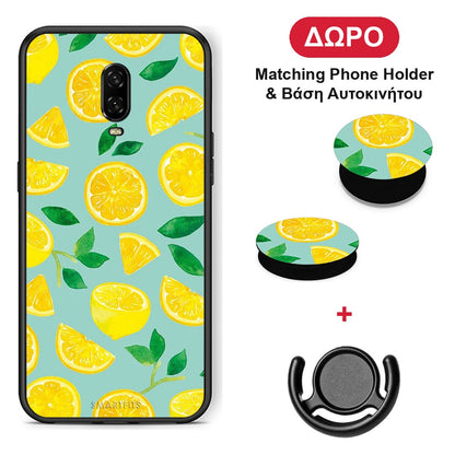 Lemons - OnePlus 6T θήκη + Δώρο Phone Holder & Βάση Αυτοκινήτου