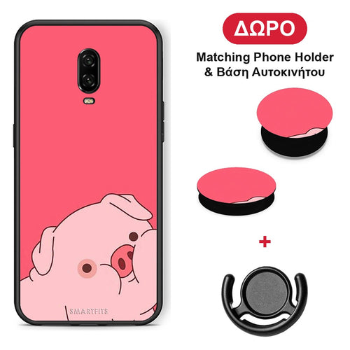 Pig Love 1 - OnePlus 6T θήκη + Δώρο Phone Holder & Βάση Αυτοκινήτου
