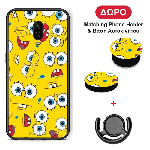 PopArt Sponge - OnePlus 6T θήκη + Δώρο Phone Holder & Βάση Αυτοκινήτου
