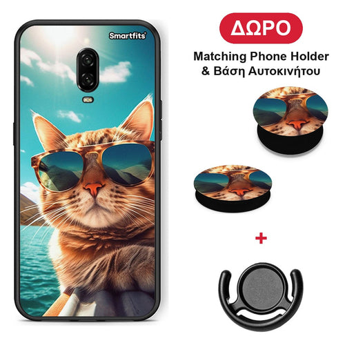 Summer Cat - OnePlus 6T θήκη + Δώρο Phone Holder & Βάση Αυτοκινήτου