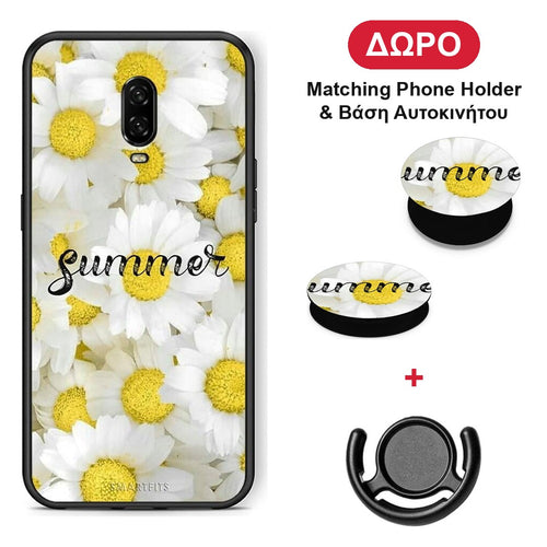 Summer Daisies - OnePlus 6T θήκη + Δώρο Phone Holder & Βάση Αυτοκινήτου