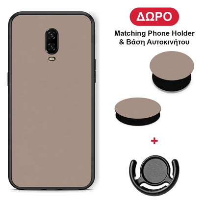 Warm Taupe - OnePlus 6T θήκη + Δώρο Phone Holder & Βάση Αυτοκινήτου