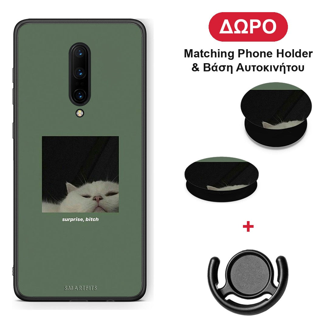 Bitch Surprise - OnePlus 7 Pro θήκη + Δώρο Phone Holder & Βάση Αυτοκινήτου