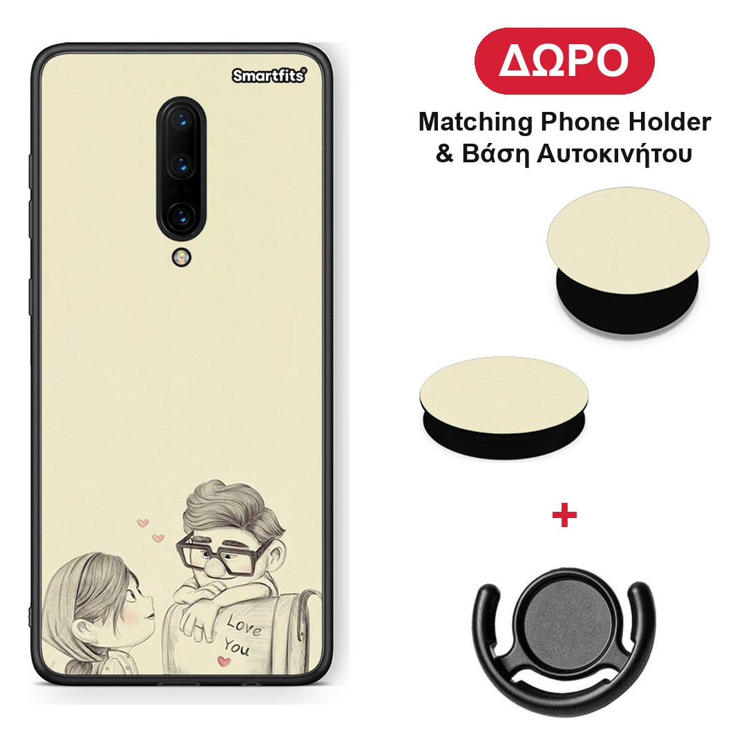 Carl And Ellie - OnePlus 7 Pro θήκη + Δώρο Phone Holder & Βάση Αυτοκινήτου