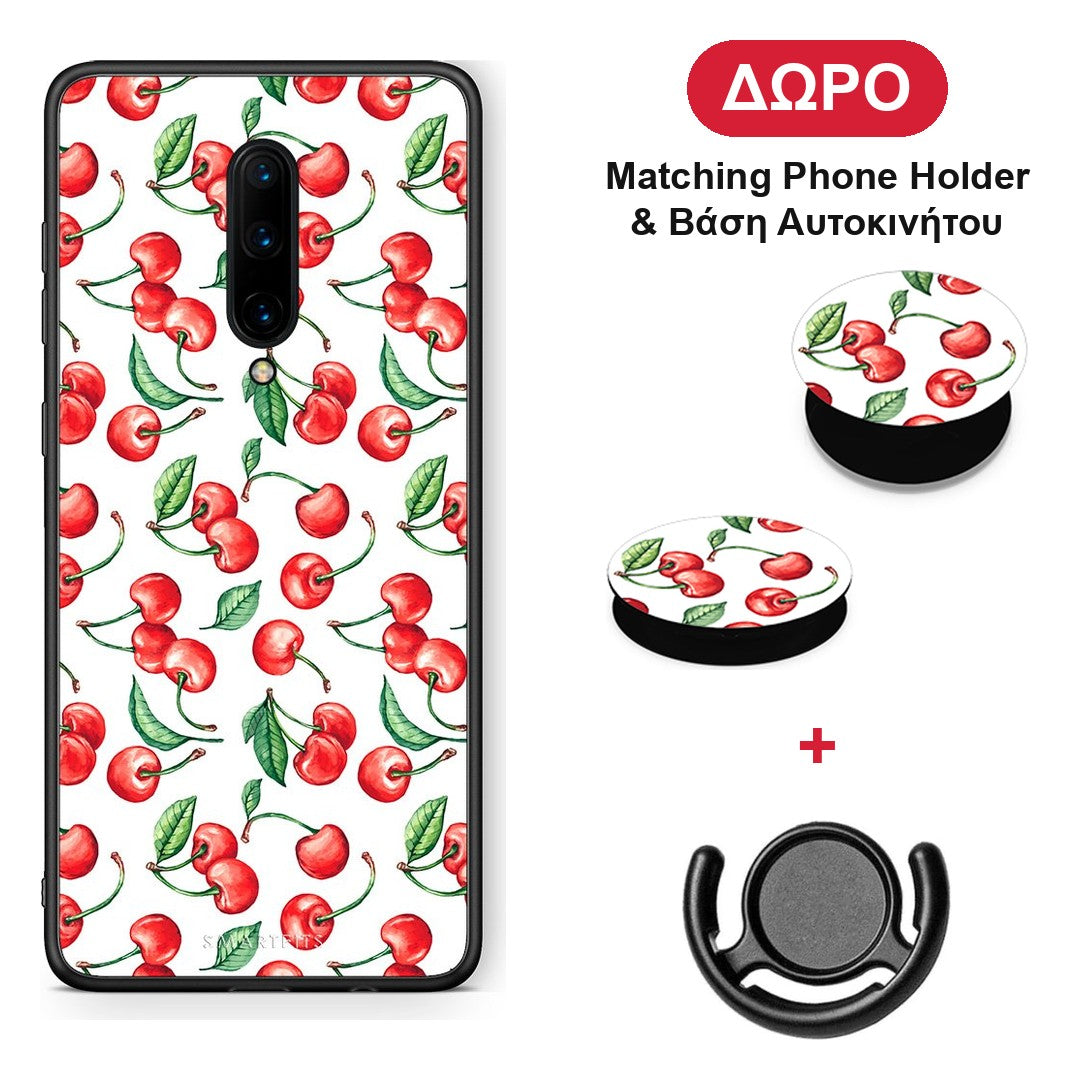 Cherry Summer - OnePlus 7 Pro θήκη + Δώρο Phone Holder & Βάση Αυτοκινήτου