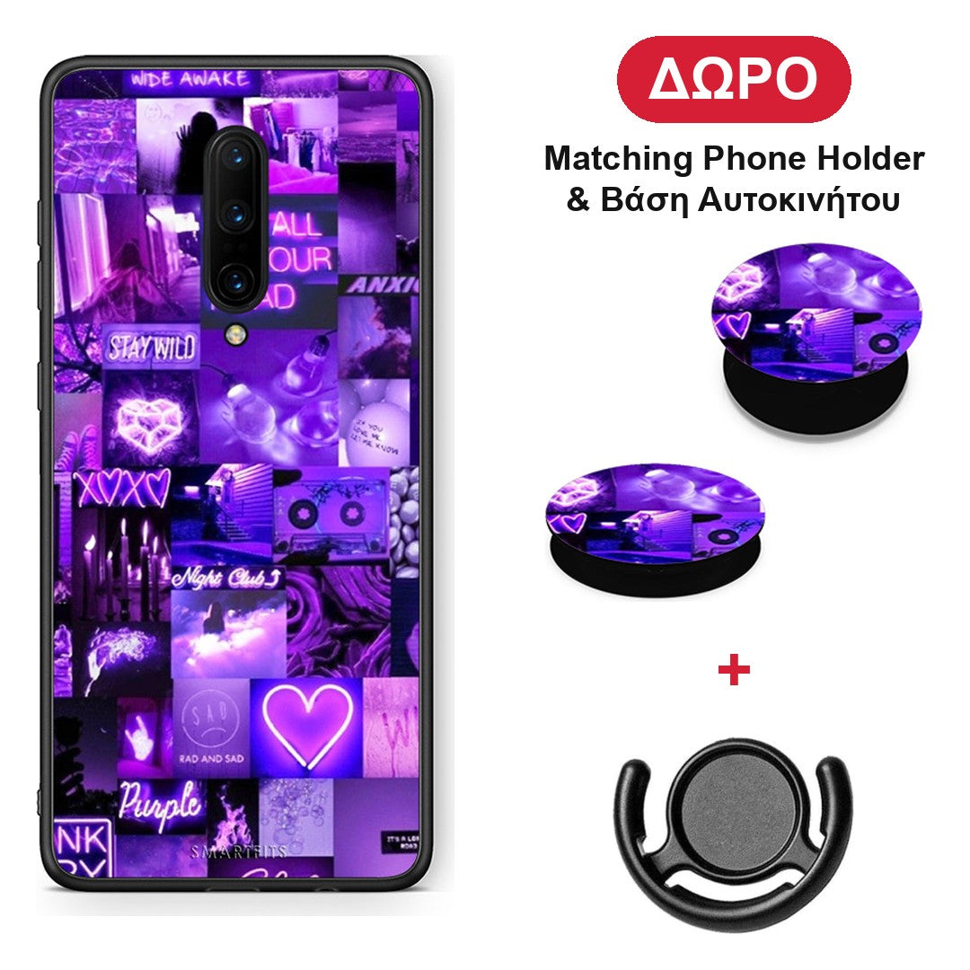 Collage Stay Wild - OnePlus 7 Pro θήκη + Δώρο Phone Holder & Βάση Αυτοκινήτου