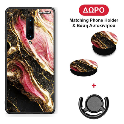 Glamorous Pink Marble - OnePlus 7 Pro θήκη + Δώρο Phone Holder & Βάση Αυτοκινήτου