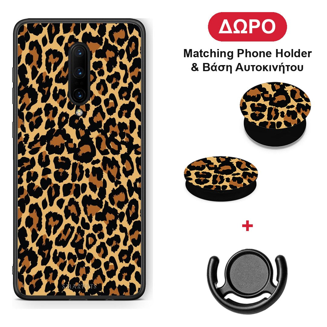 Animal Leopard - OnePlus 7 Pro θήκη + Δώρο Phone Holder & Βάση Αυτοκινήτου