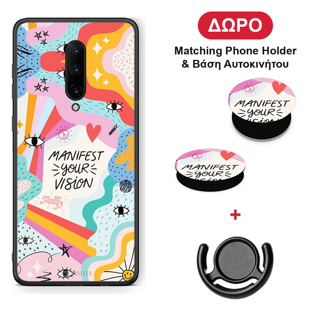 Manifest Your Vision - OnePlus 7 Pro θήκη + Δώρο Phone Holder & Βάση Αυτοκινήτου