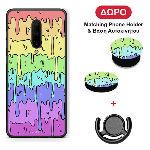 Melting Rainbow - OnePlus 7 Pro θήκη + Δώρο Phone Holder & Βάση Αυτοκινήτου