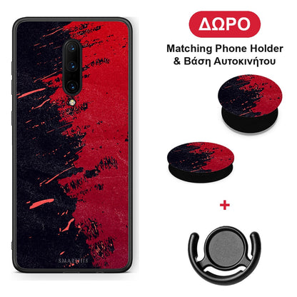 Red Paint - OnePlus 7 Pro θήκη + Δώρο Phone Holder & Βάση Αυτοκινήτου