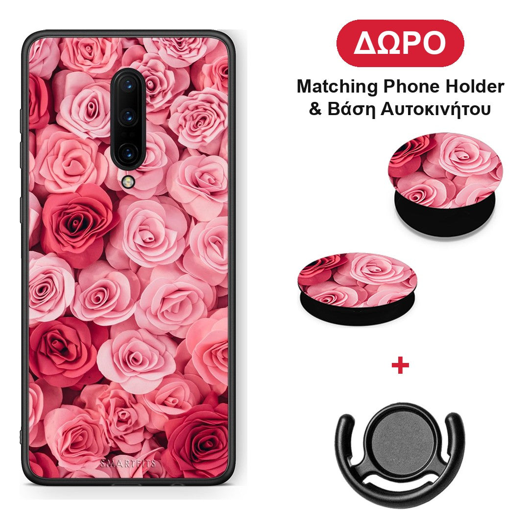 Valentine RoseGarden - OnePlus 7 Pro θήκη + Δώρο Phone Holder & Βάση Αυτοκινήτου