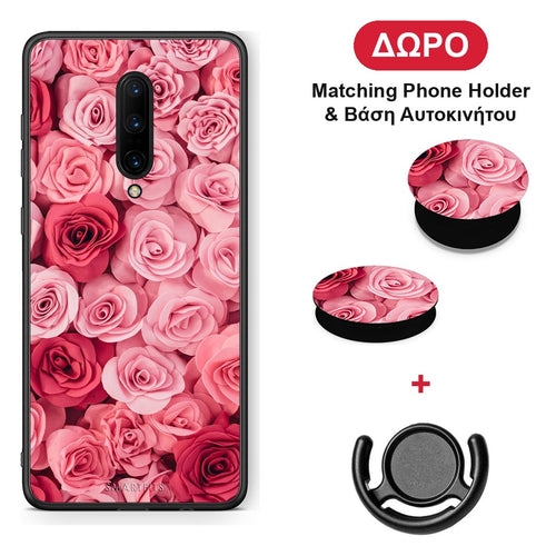 Valentine RoseGarden - OnePlus 7 Pro θήκη + Δώρο Phone Holder & Βάση Αυτοκινήτου