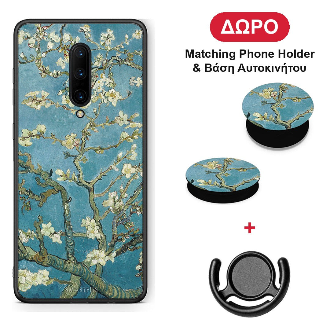 White Blossoms - OnePlus 7 Pro θήκη + Δώρο Phone Holder & Βάση Αυτοκινήτου