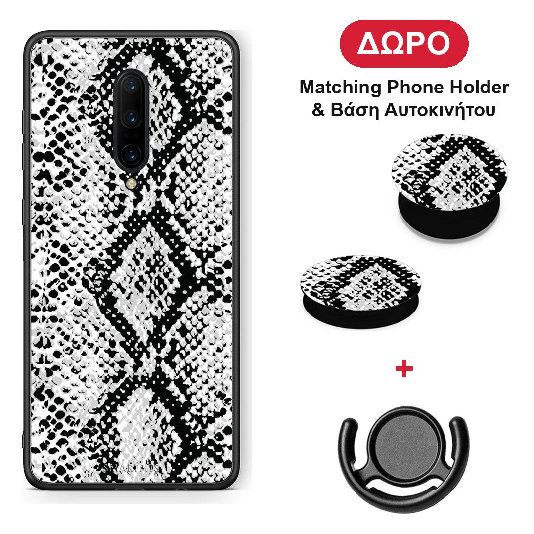 Animal White Snake - OnePlus 7 Pro θήκη + Δώρο Phone Holder & Βάση Αυτοκινήτου