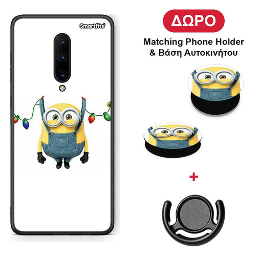 Xmas Minion Lights - OnePlus 7 Pro θήκη + Δώρο Phone Holder & Βάση Αυτοκινήτου