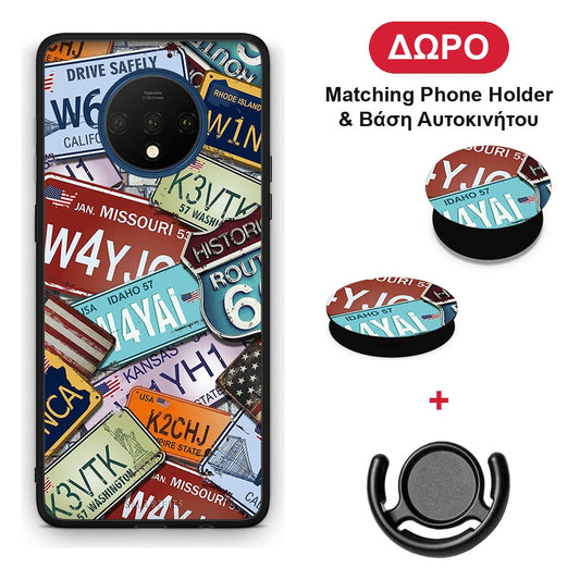 Car Plates - OnePlus 7T θήκη + Δώρο Phone Holder & Βάση Αυτοκινήτου