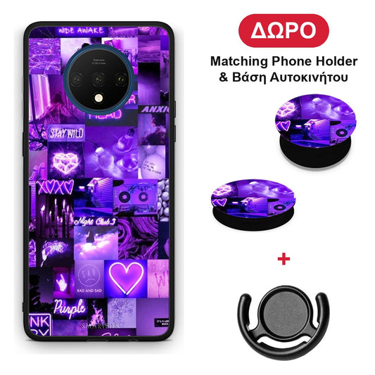 Collage Stay Wild - OnePlus 7T θήκη + Δώρο Phone Holder & Βάση Αυτοκινήτου