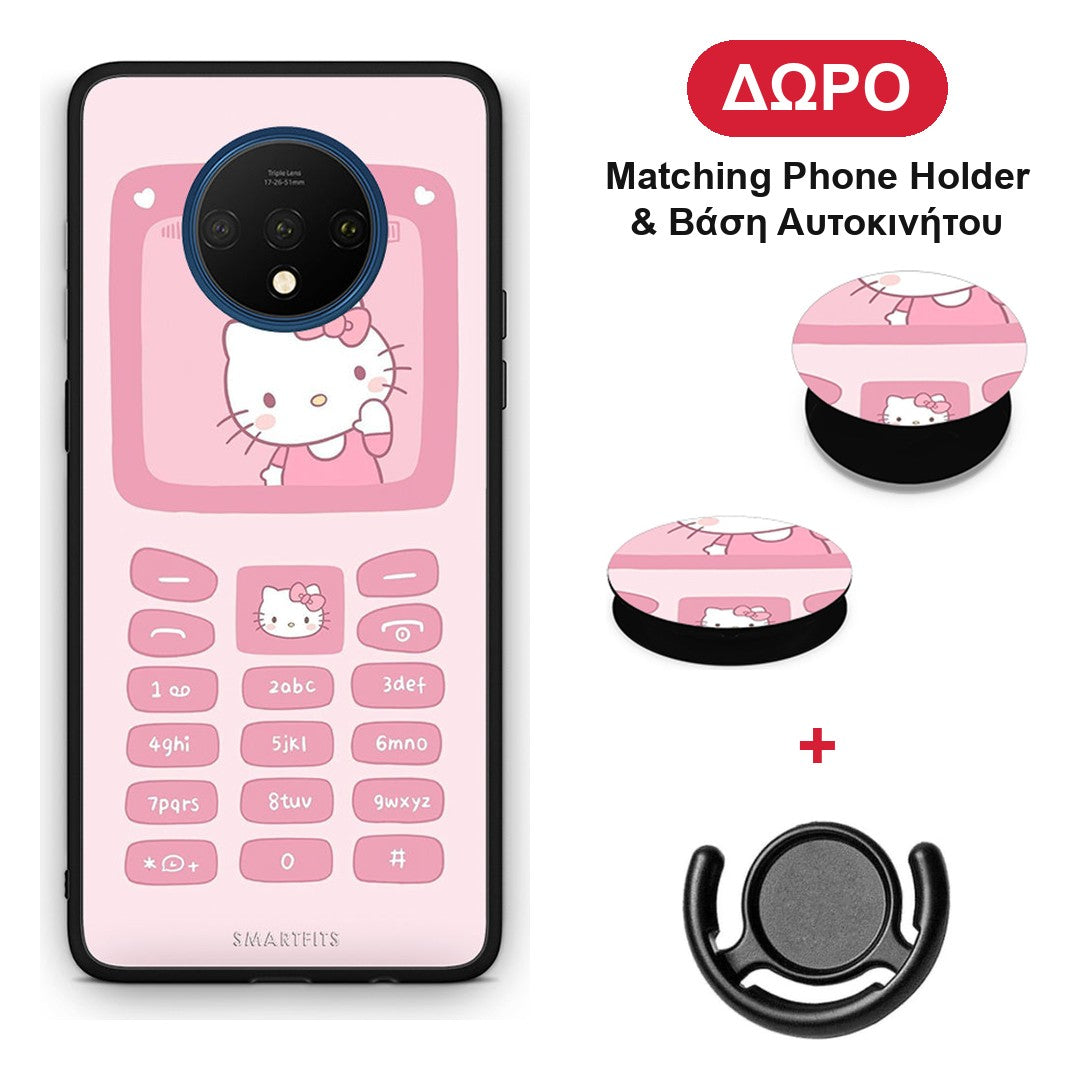 Hello Kitten - OnePlus 7T θήκη + Δώρο Phone Holder & Βάση Αυτοκινήτου
