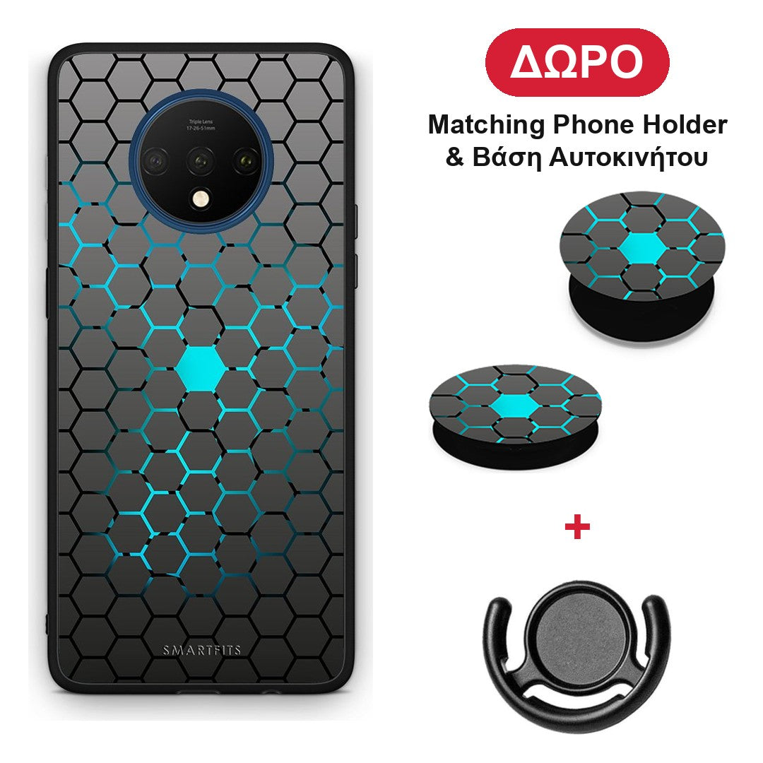 Geometric Hexagonal - OnePlus 7T θήκη + Δώρο Phone Holder & Βάση Αυτοκινήτου