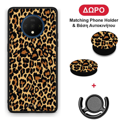 Animal Leopard - OnePlus 7T θήκη + Δώρο Phone Holder & Βάση Αυτοκινήτου