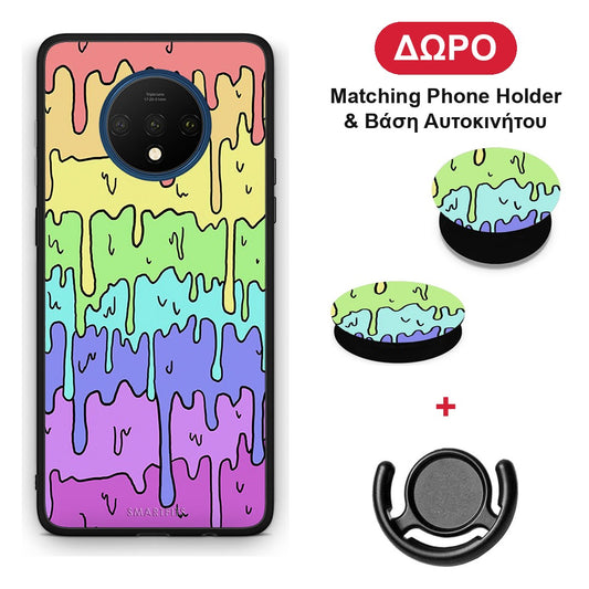 Melting Rainbow - OnePlus 7T θήκη + Δώρο Phone Holder & Βάση Αυτοκινήτου