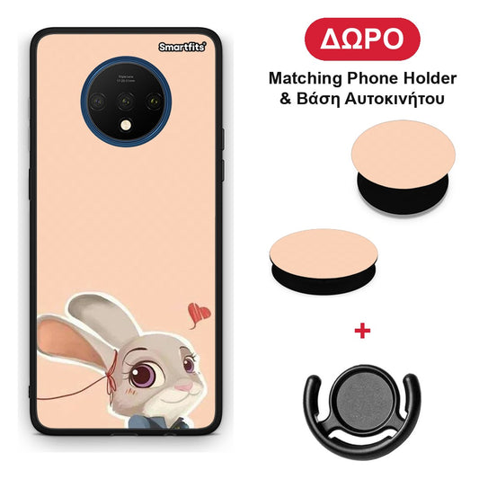 Nick Wilde And Judy Hopps Love 2 - OnePlus 7T θήκη + Δώρο Phone Holder & Βάση Αυτοκινήτου