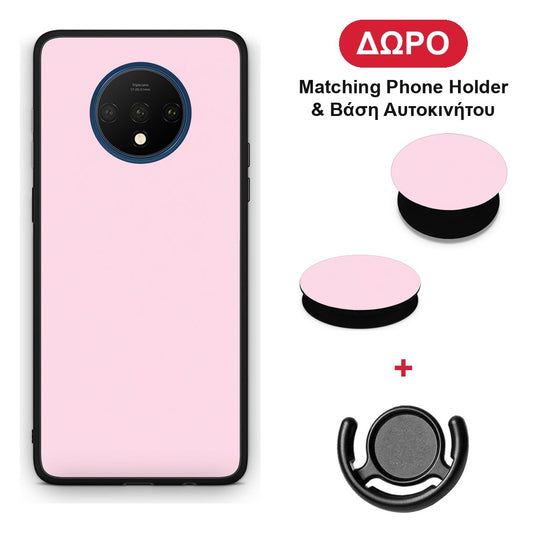 Pale Pink - OnePlus 7T θήκη + Δώρο Phone Holder & Βάση Αυτοκινήτου