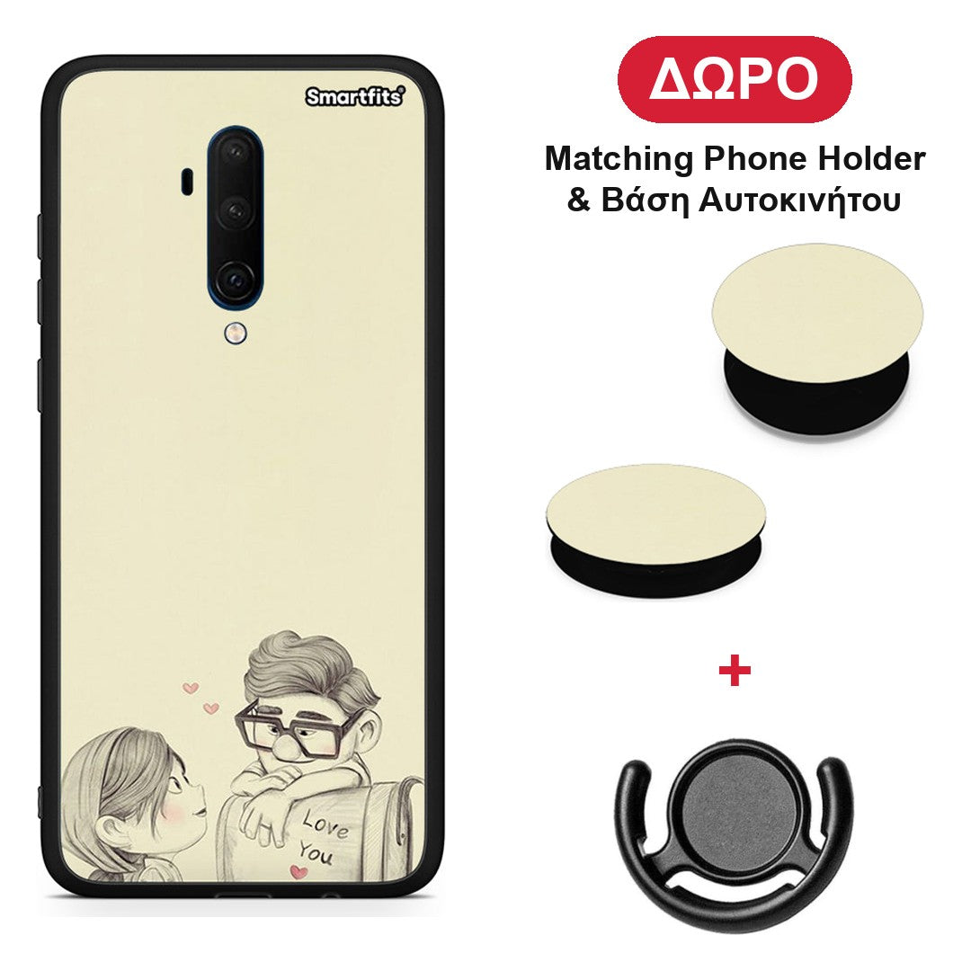 Carl And Ellie - OnePlus 7T Pro θήκη + Δώρο Phone Holder & Βάση Αυτοκινήτου