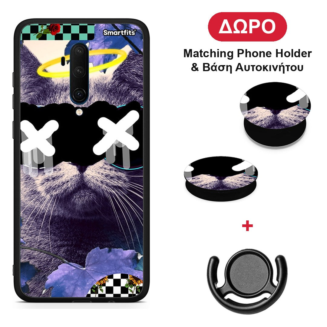 Cat Collage - OnePlus 7T Pro θήκη + Δώρο Phone Holder & Βάση Αυτοκινήτου