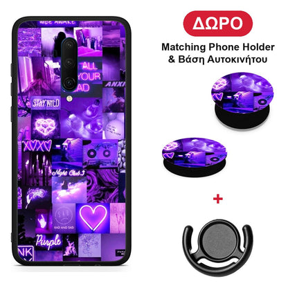 Collage Stay Wild - OnePlus 7T Pro θήκη + Δώρο Phone Holder & Βάση Αυτοκινήτου