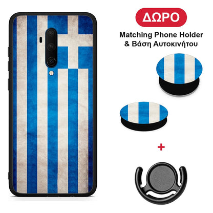 Flag Greek - OnePlus 7T Pro θήκη + Δώρο Phone Holder & Βάση Αυτοκινήτου
