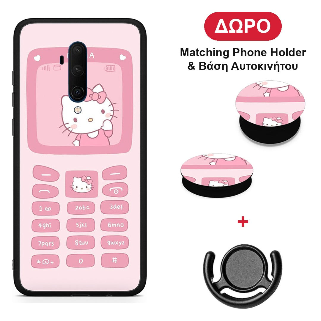 Hello Kitten - OnePlus 7T Pro θήκη + Δώρο Phone Holder & Βάση Αυτοκινήτου